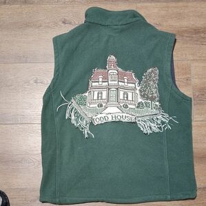 Upcycled Port Authority Forest Green Vest With Patchwork